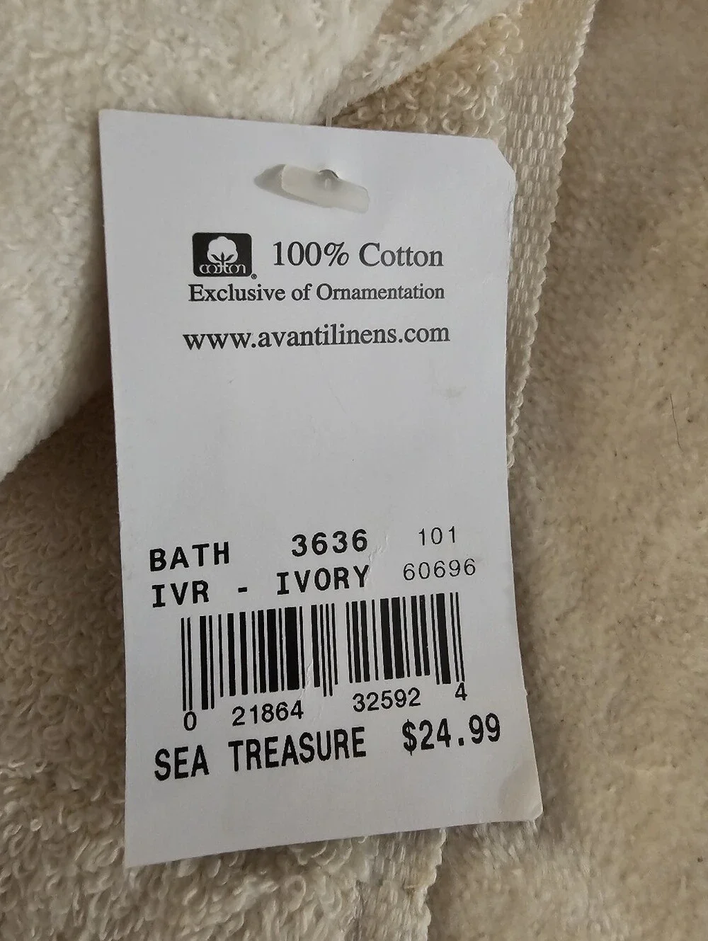 Avanti Sea Treasure Ivory Embroidered Embellished 8 Pc Towel Set Coastal